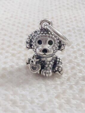 Poodle Puppy Dog Charm Silver Charm For Pandora Bracelet